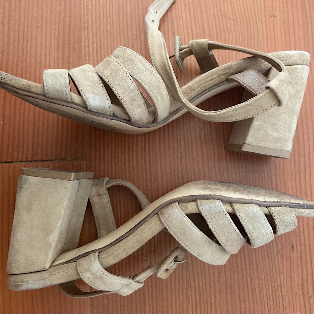 Maryam Nasir Zadeh MNZ heeled sandals size 8.5 cream